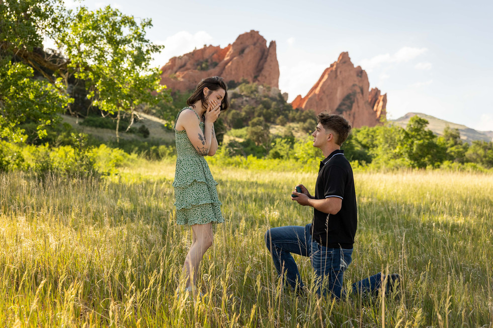 Garden of the Gods surprise proposal photographer