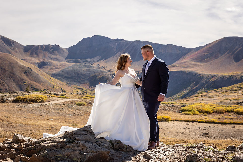 Max and Ciera eloping at Independence Pass in Colorado