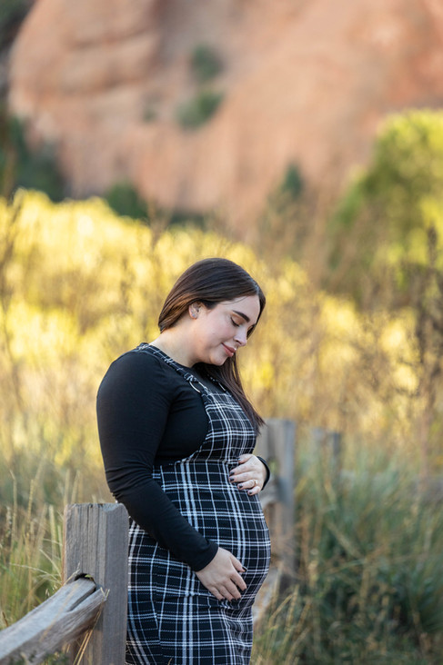maternity session with dogs at Garden of the Gods