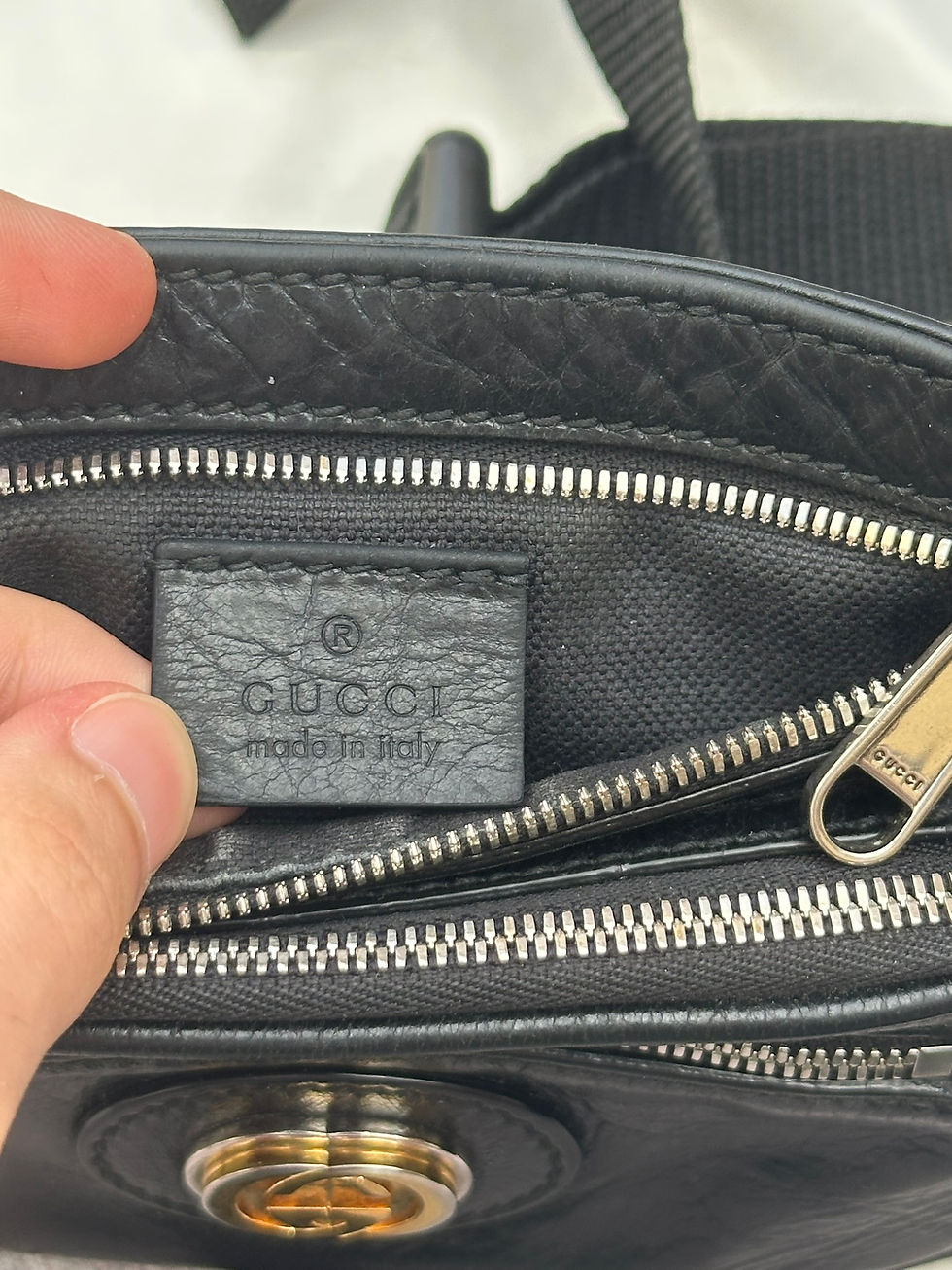 Thumbnail: Gucci Mini Beltbag Morpheus Black Leather Interlocking G Logo