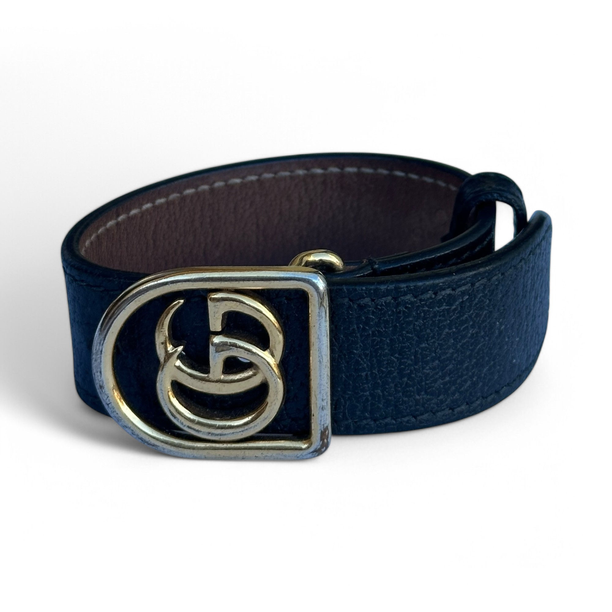 Gucci Bracelet Wrap GG Marmont Logo Black Leather size S