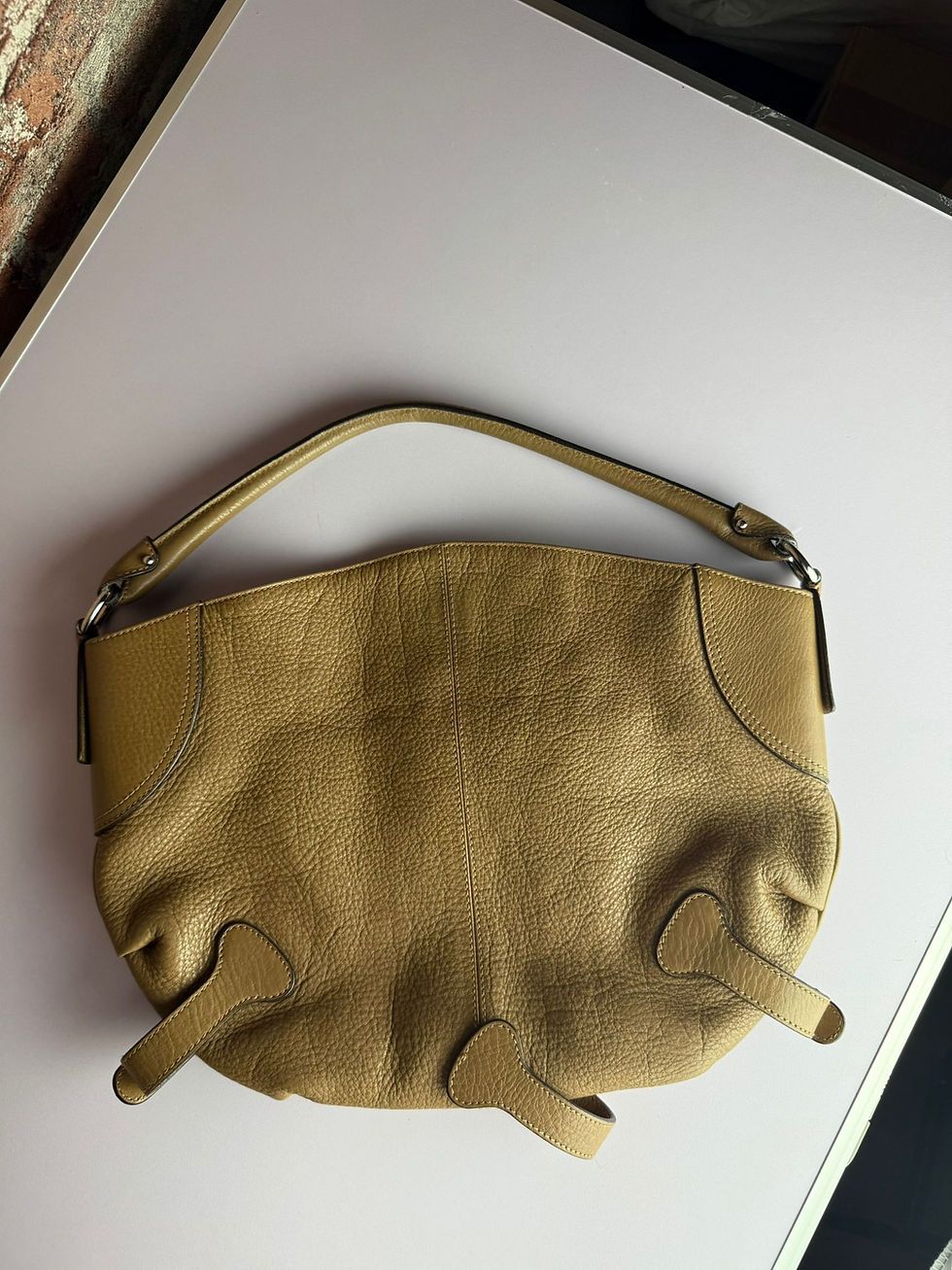 Miniatura: Salvatore Ferragamo Shoulder Bag Beige Leather