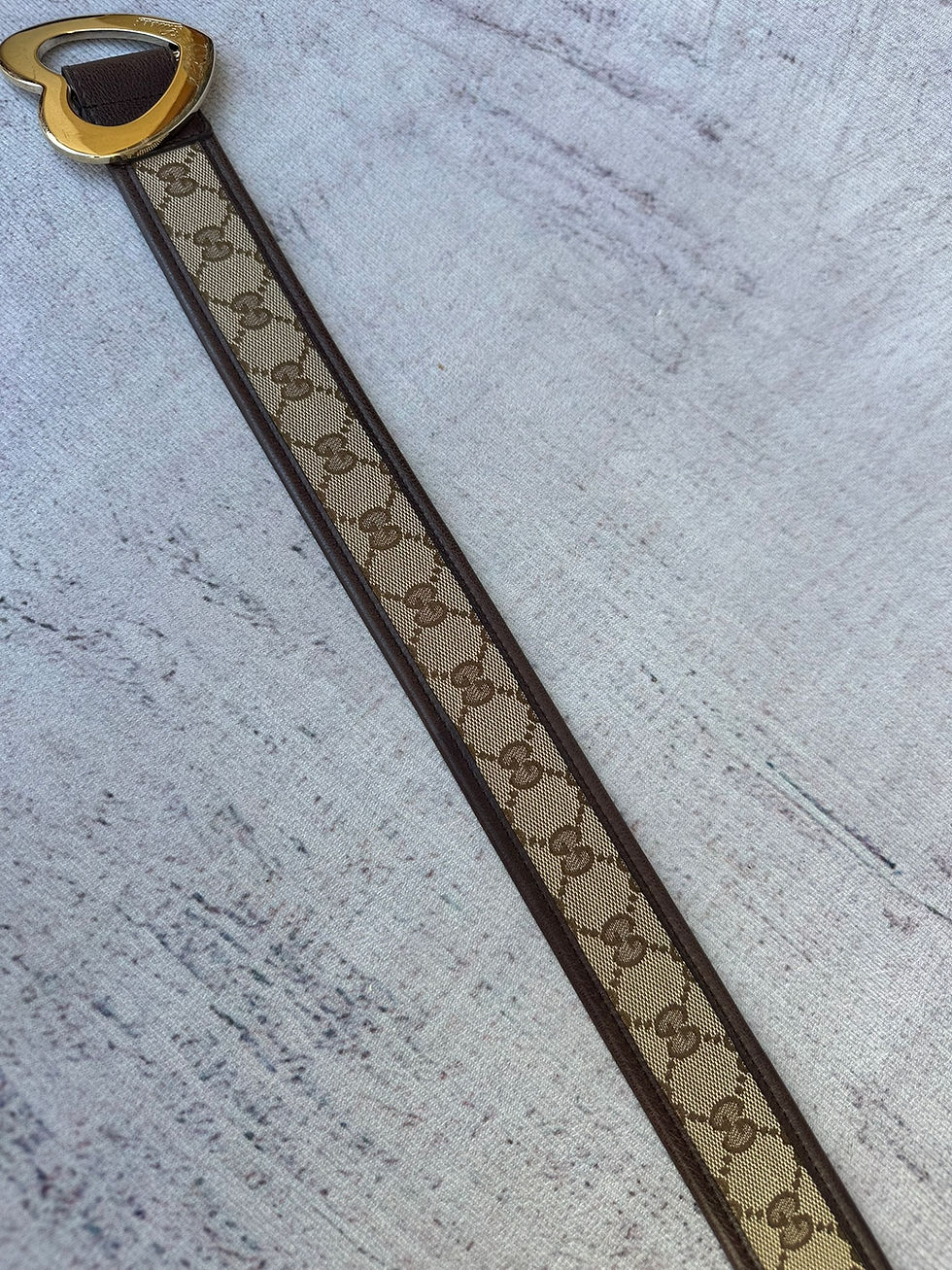 Miniatura: Gucci Belt Supreme GG Monogram Beige Canvas Heart Buckle size 85/34