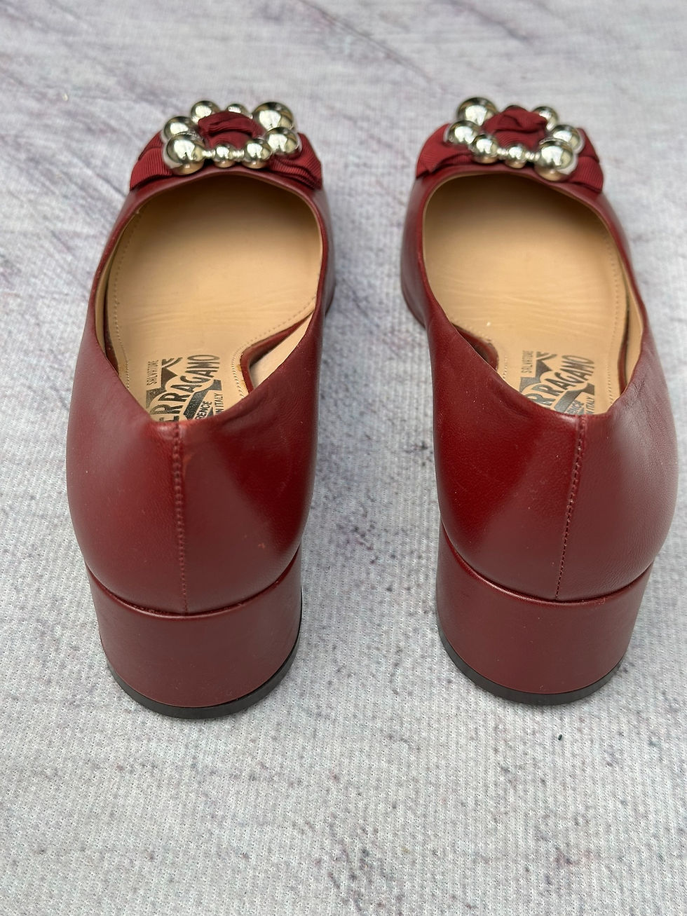 Thumbnail: Salvatore Ferragamo Pumps Flair Burgundy Leather Shoes size 36EU