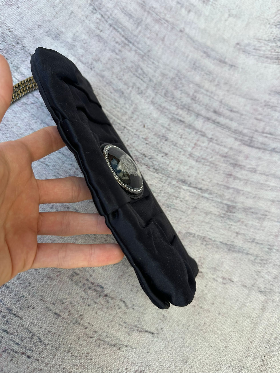 Miniatura: Gucci Clutch Bag Knight Logo Black Crystals Chain