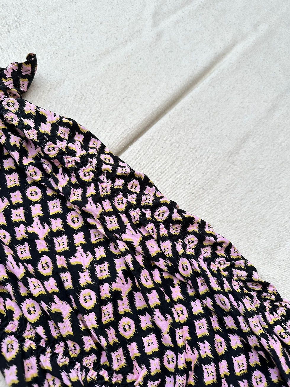 Miniatura: Louis Vuitton Mini Dress Top Blurred Monogram LV Black and Pink size M