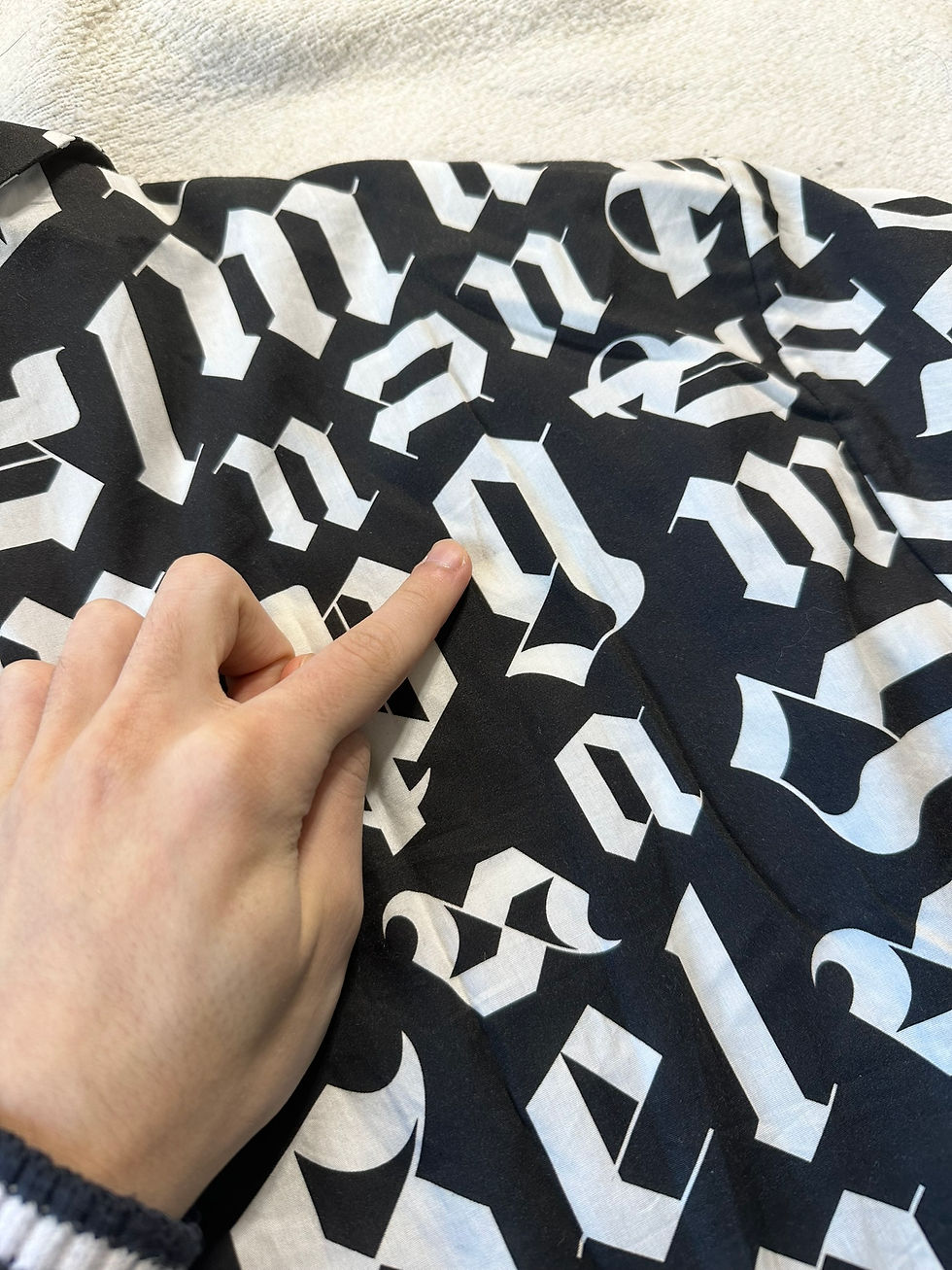 Miniatura: Palm Angels Shirt Logo Broken Monogram Black size 50IT
