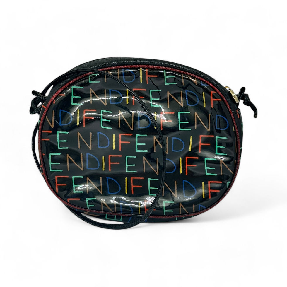 Miniatura: Torebka Fendi Vintage Wielokolorowe Logo Skóra i Płótno