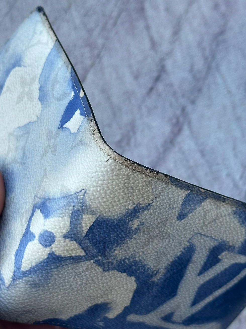 Thumbnail: Louis Vuitton Wallet Watercolor Clouds Sky LV Logo Blue
