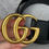 Thumbnail: Gucci Belt Marmont Black Leather Golden GG Buckle size 80/32