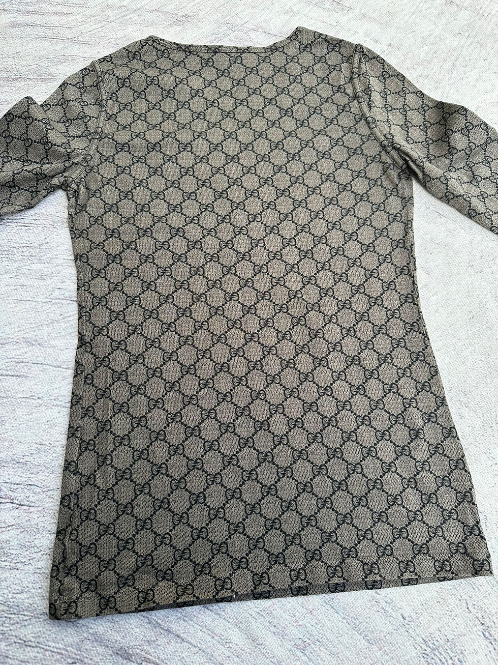 Miniatura: Gucci Top GG Monogram Metal Logo Beige Vintage size S