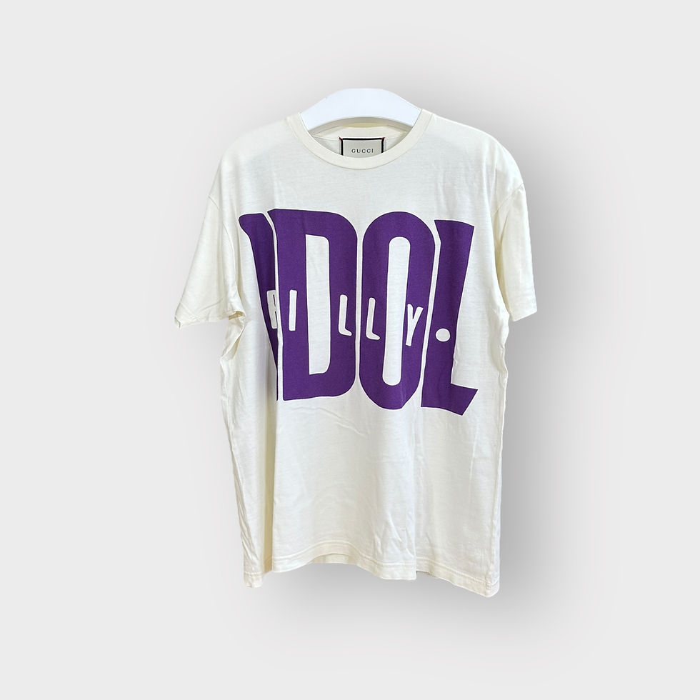 Gucci T-Shirt Idol Ivory and Purple Logo