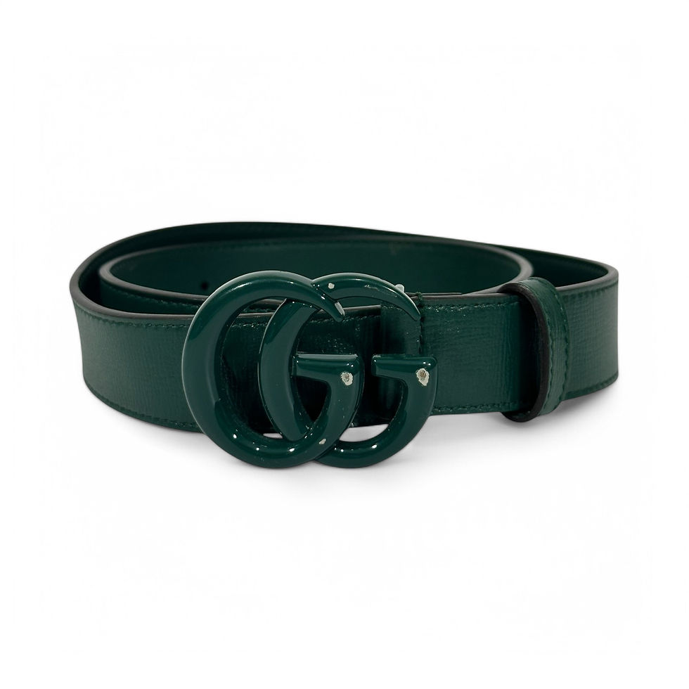 Gucci Belt Marmont Green Leather Green GG Buckle size 75/30