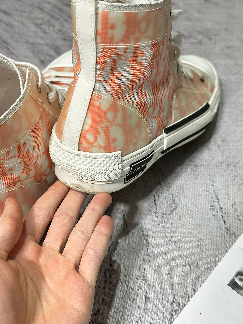 Thumbnail: Dior B23 High-top Oblique Sneakers Canvas Orange Monogram size 42.5EU