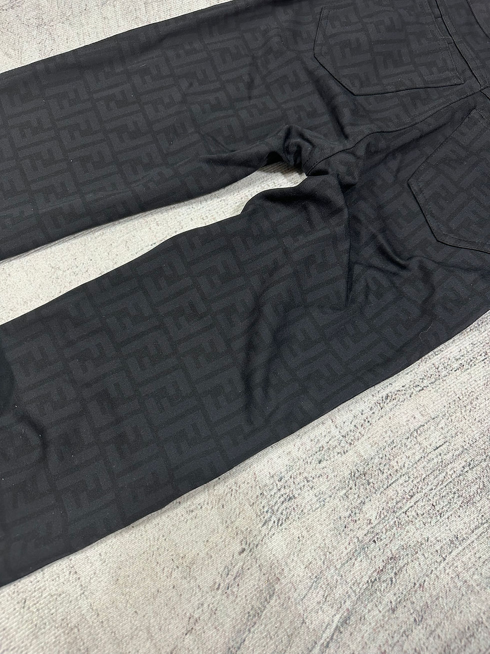 Miniatura: Fendi Pants Vintage Zucca FF Monogram Logo Black size 43IT