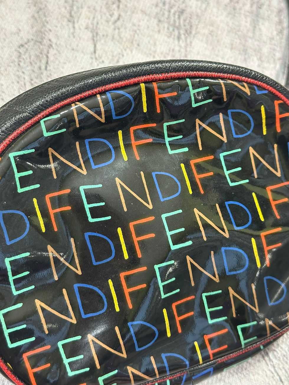 Miniatura: Torebka Fendi Vintage Wielokolorowe Logo Skóra i Płótno