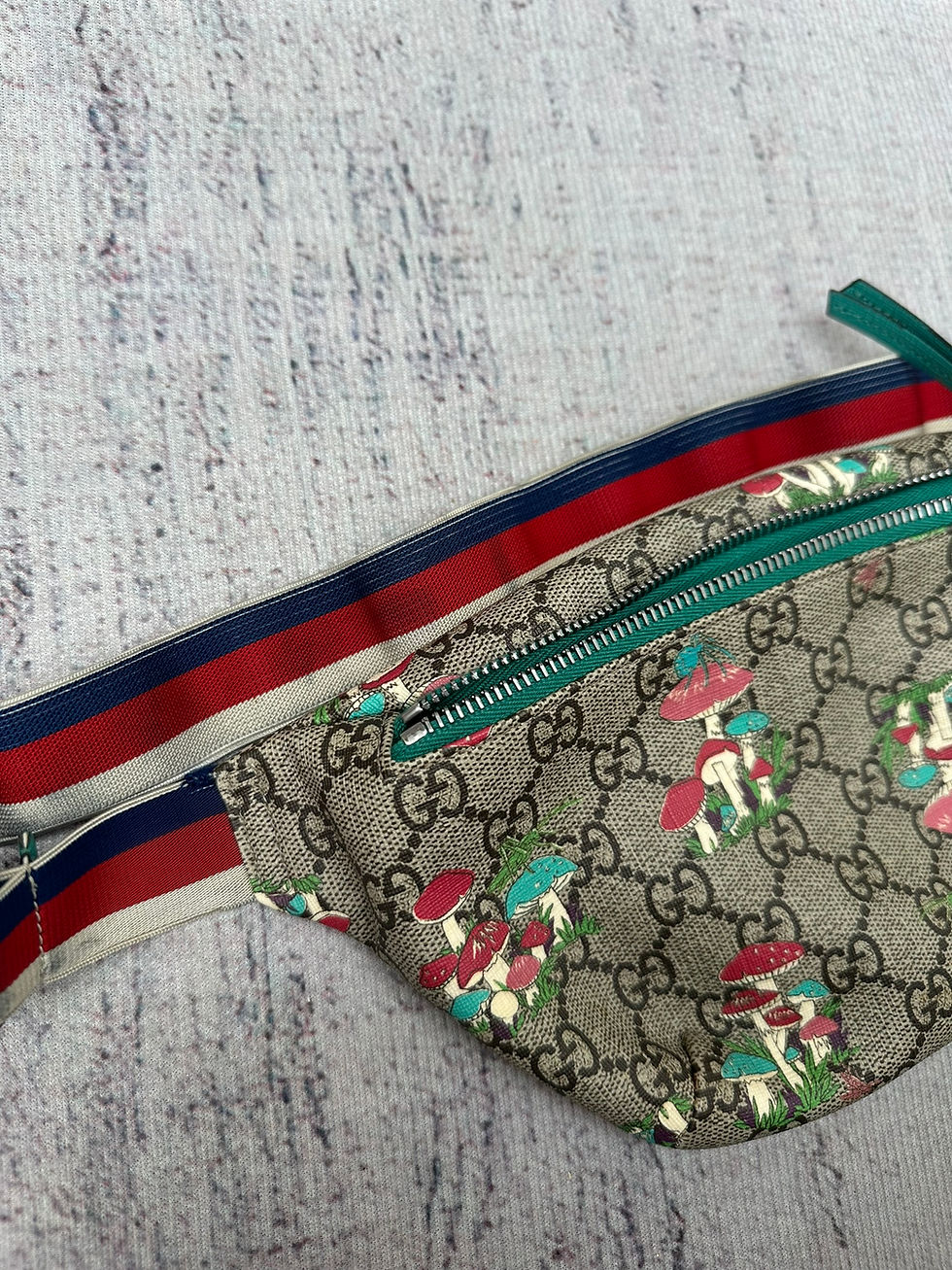 Miniatura: Gucci Kids Beltbag Supreme GG Monogram Mushrooms Beige Canvas