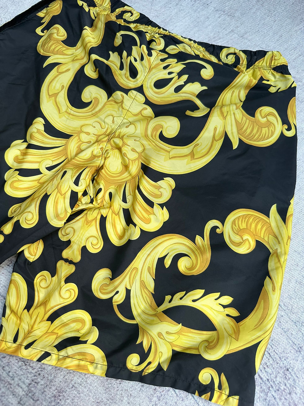 Miniatura: Versace Swim Shorts Rococo Flow Theme Black and Yellow size 3