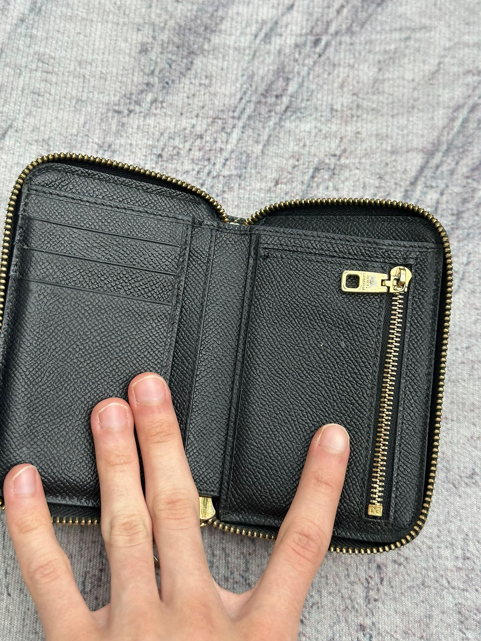 Thumbnail: Dolce & Gabbana Wallet Zip Around Floral Theme Logo Striped Roses