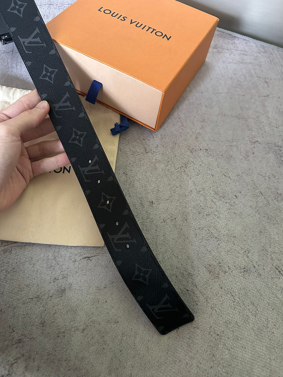 Thumbnail: Louis Vuitton Belt LV Initiales Black Monogram Leather size 85/34