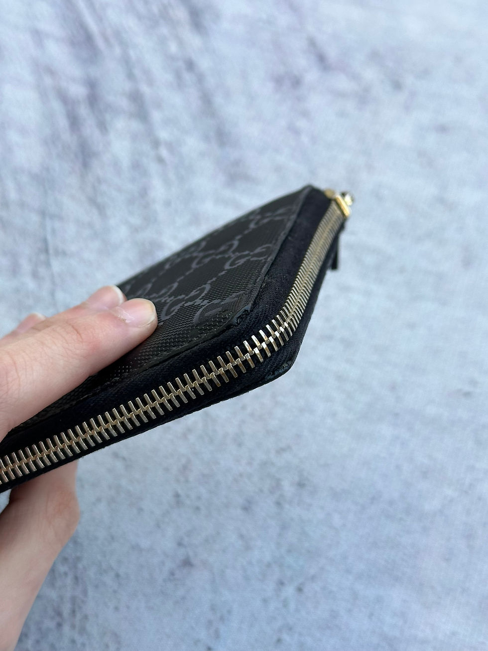 Thumbnail: Gucci Long Wallet Imprime GG Monogram Shiny Canvas Black Zipped