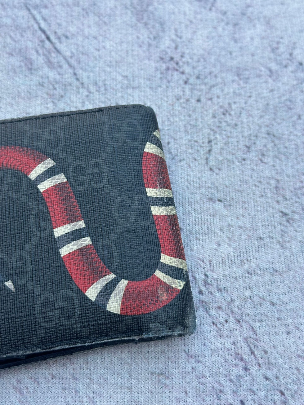 Miniatura: Gucci Wallet Kingsnake Supreme GG Monogram Black Canvas