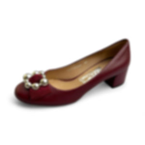 Salvatore Ferragamo Pumps Flair Burgundy Leather Shoes size 36EU