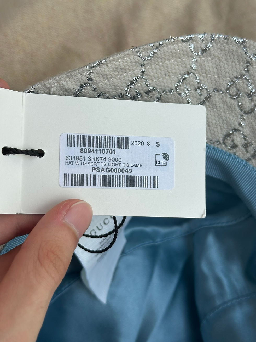 Miniatura: Kapelusz Gucci Bucket Hat GG Monogram Kremowy Logo rozmiar S
