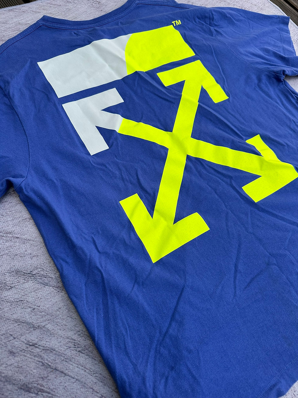 Miniatura: Off-White T-Shirt Split Arrow Back Logo Graphic Print Blue size M
