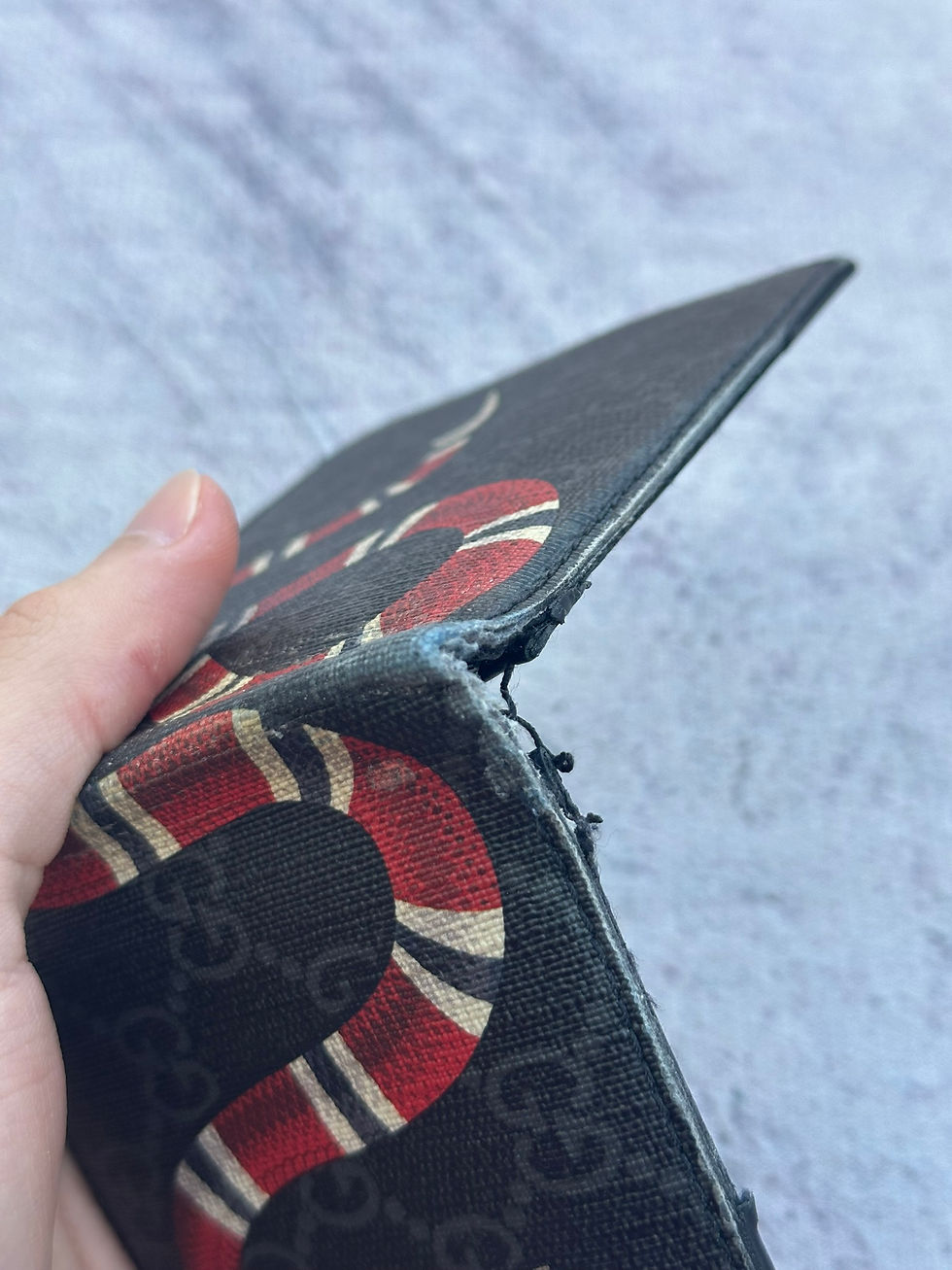 Miniatura: Gucci Wallet Kingsnake Supreme GG Monogram Black Canvas