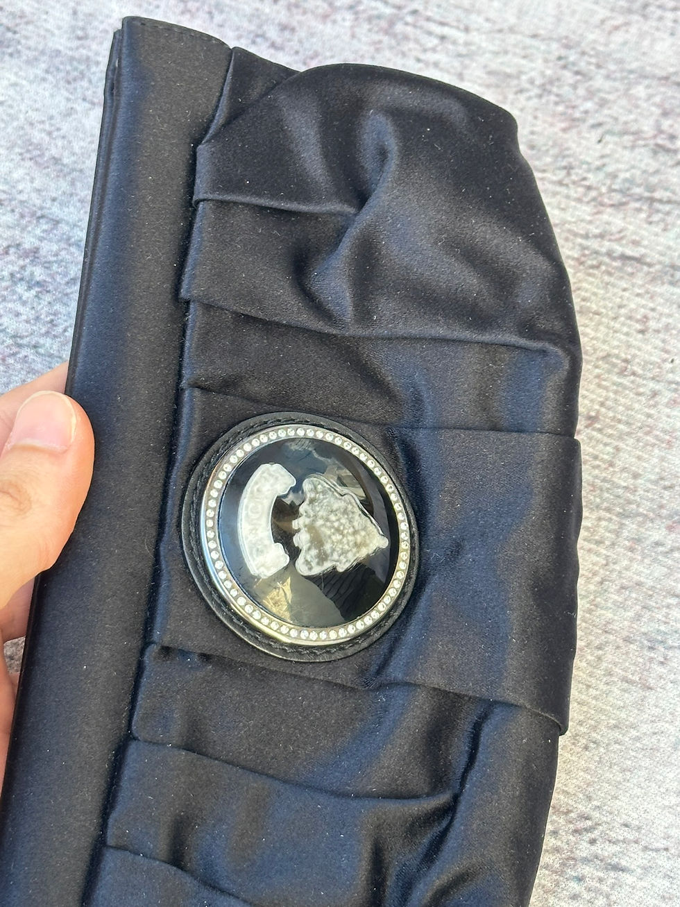 Miniatura: Gucci Clutch Bag Knight Logo Black Crystals Chain