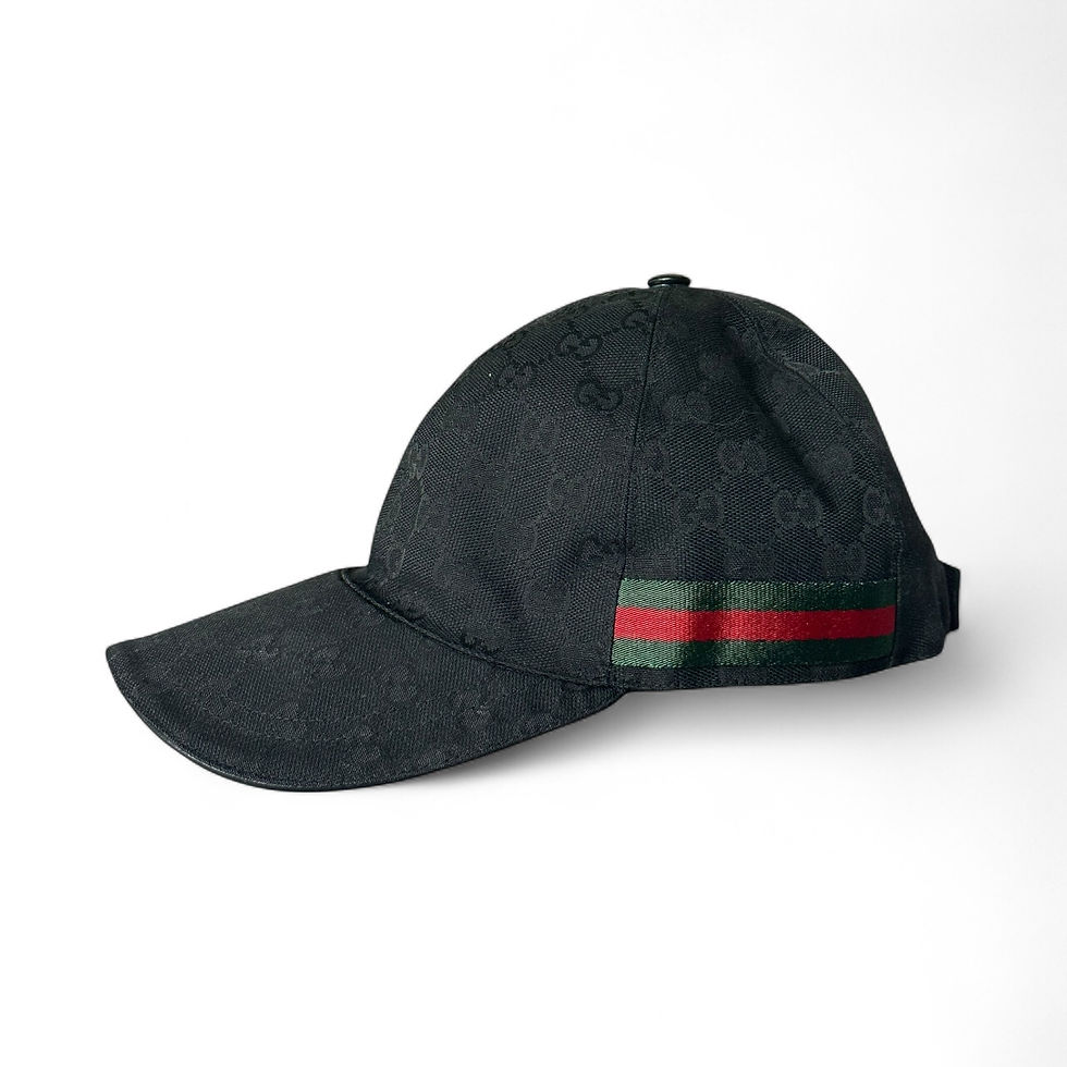 Gucci Hat Canvas Supreme GG Monogram Web Black size XS