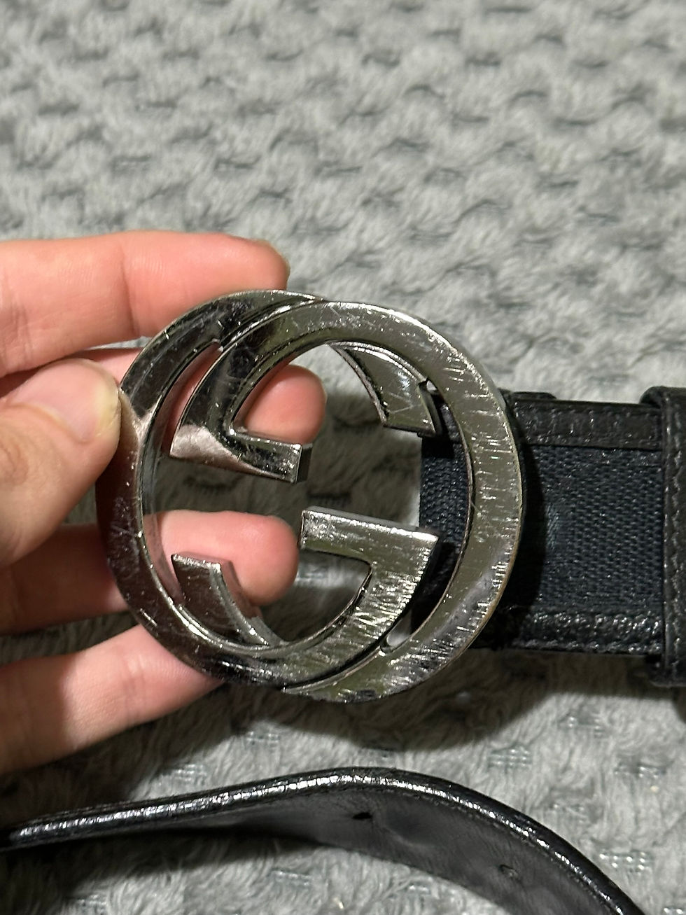 Miniatura: Gucci Belt Monogram Interlocking G Canvas Black size 90