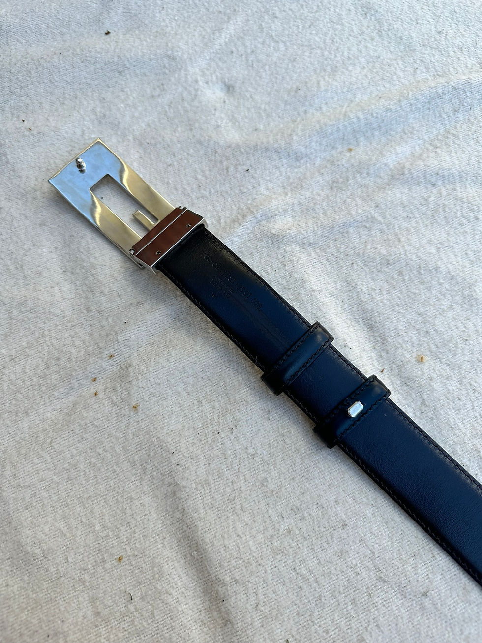 Thumbnail: Gucci Belt Vintage G Classic Buckle Logo Black Leather size 90/36