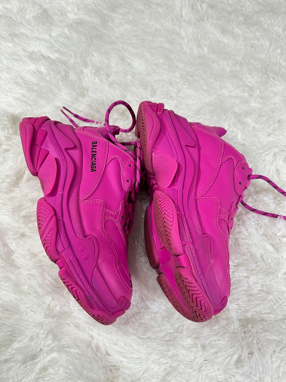 Thumbnail: Balenciaga Triple S Shoes Pink Vegan Leather Sneakers