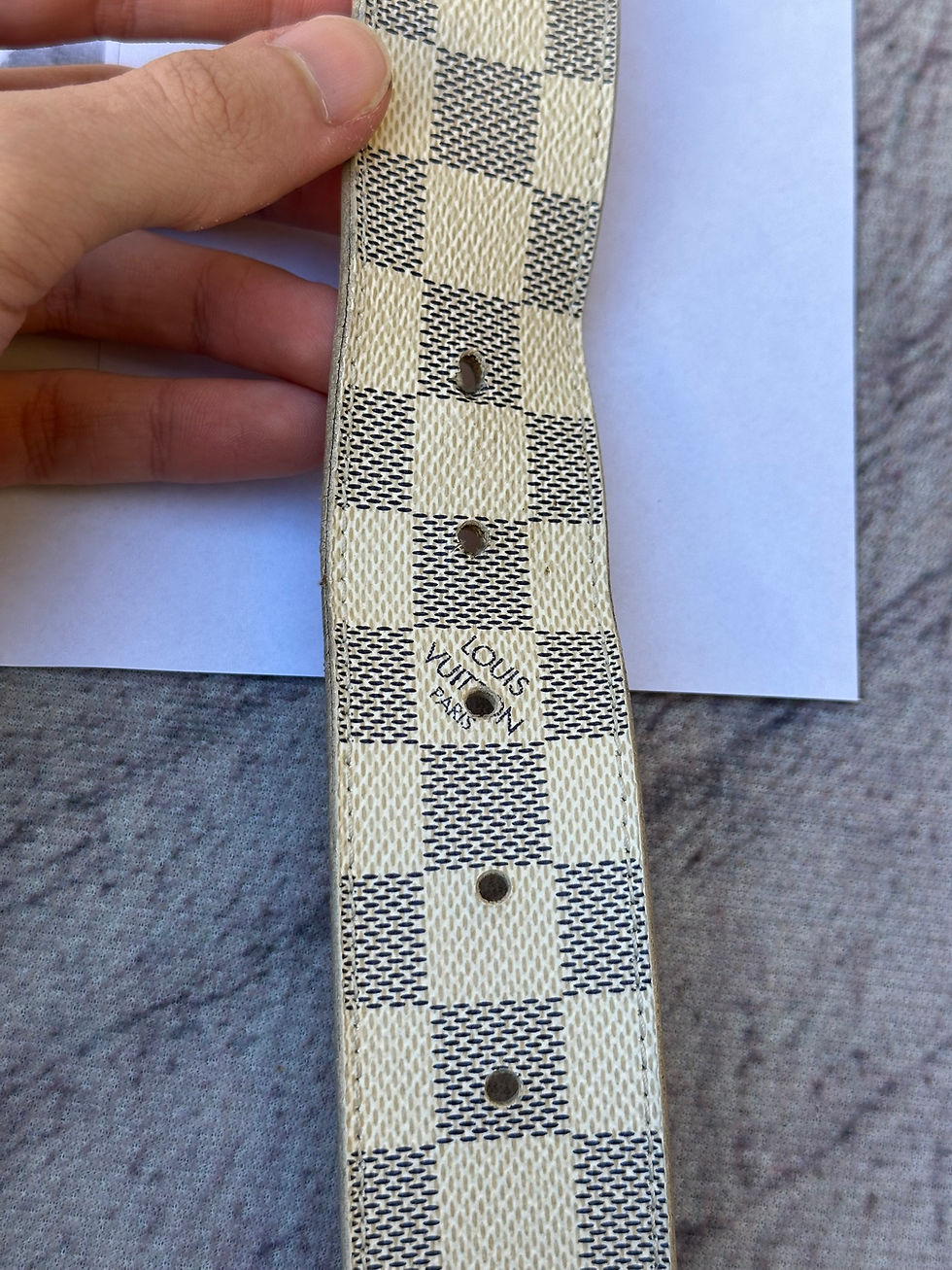 Miniatura: Louis Vuitton Belt Azur Damier LV Initiales Golden Buckle size 90/36