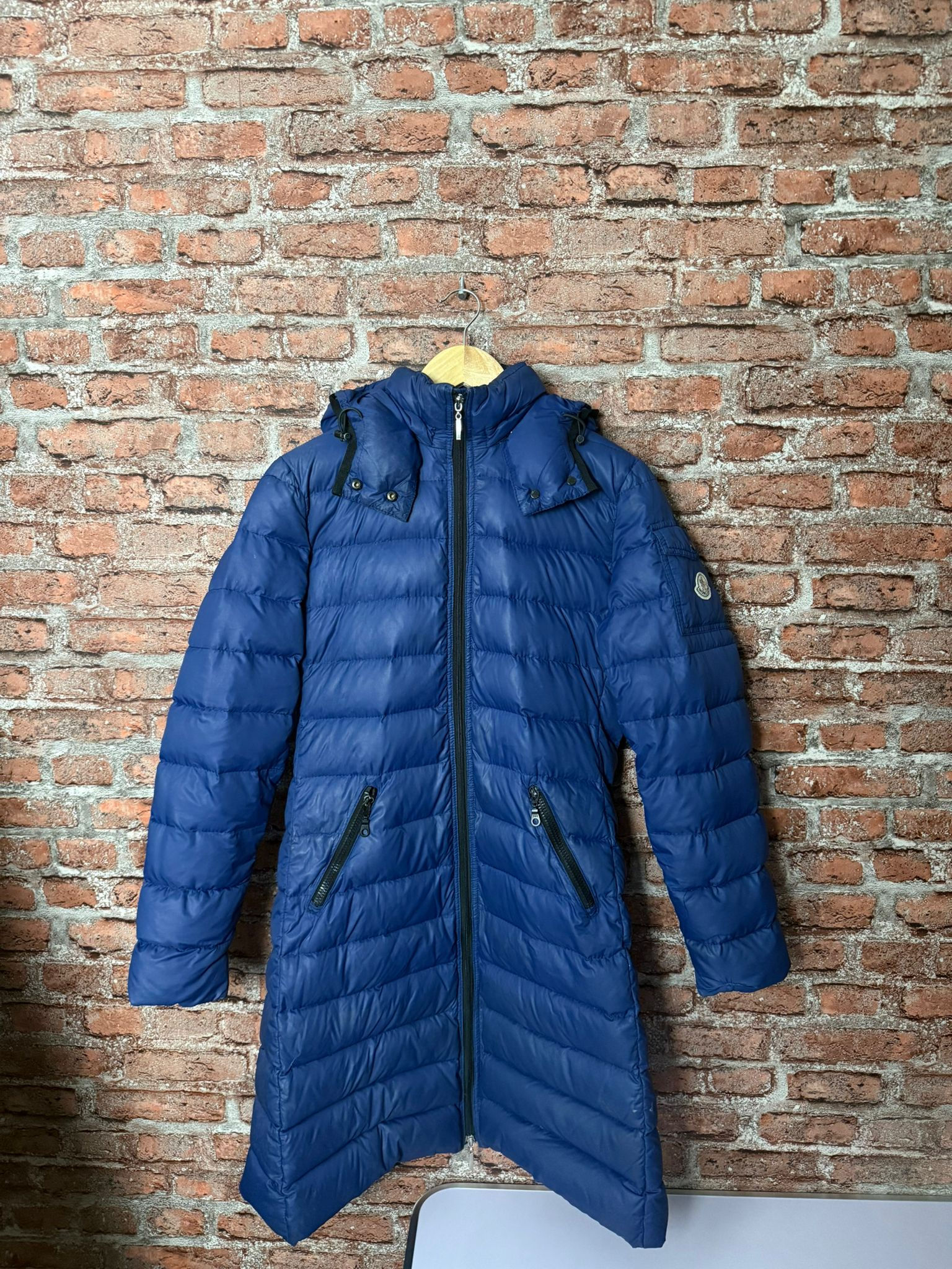 Moncler Jacket Mokacine Navy Blue Logo Patch Long size 2