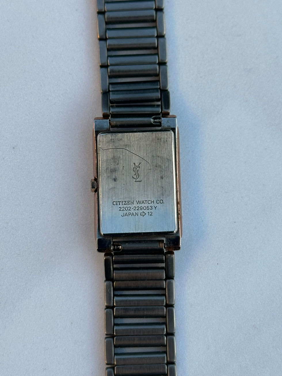 Miniatura: Saint Laurent Tank Watch Rectangle Case Rose Gold and Silver Tone
