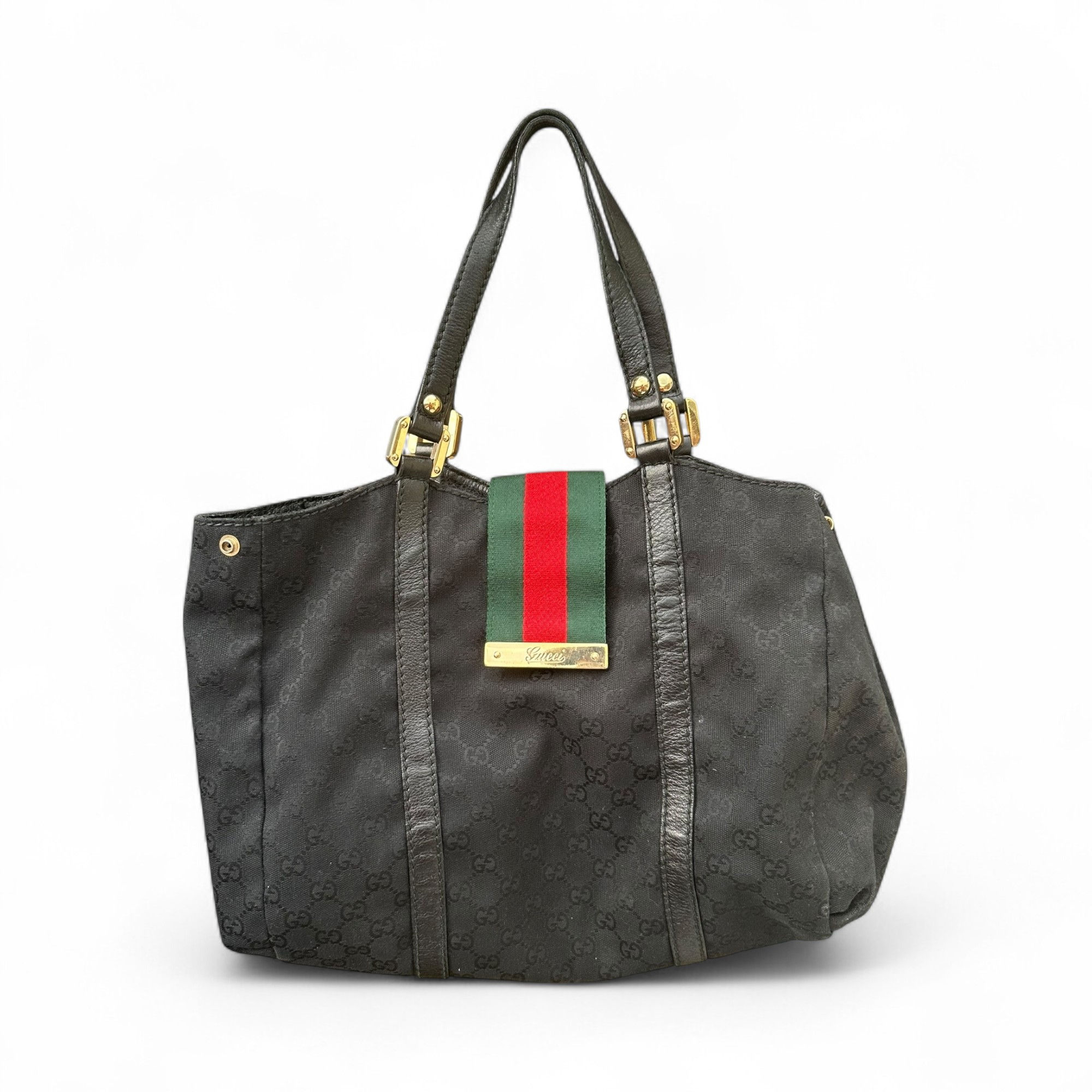 Gucci Tote Bag Supreme GG Monogram Black Canvas Web
