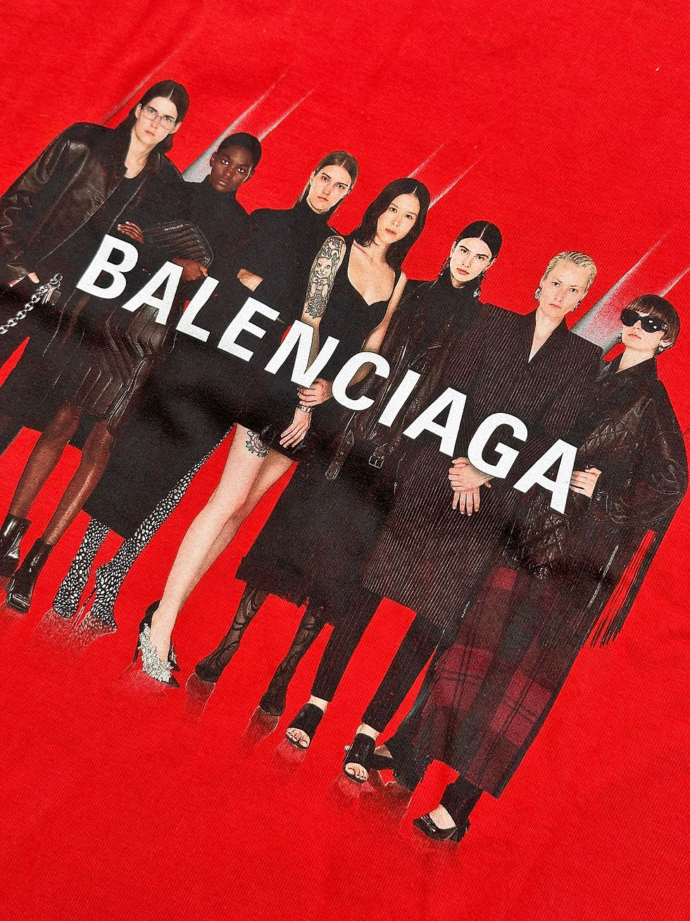 Thumbnail: Balenciaga T-Shirt Portrait Band Logo Print Red size XL