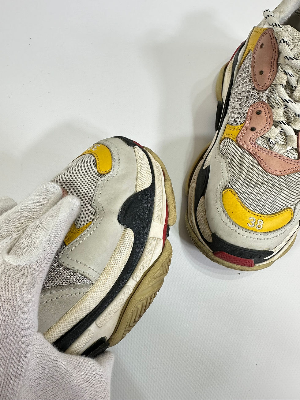 Miniatura: Balenciaga Triple S Shoes Yellow, Pink and Gray Sneakers