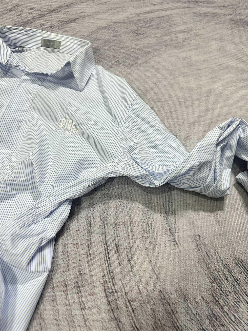 Thumbnail: Dior Shirt Striped Small Logo Paris Classic Light Blue size 37IT