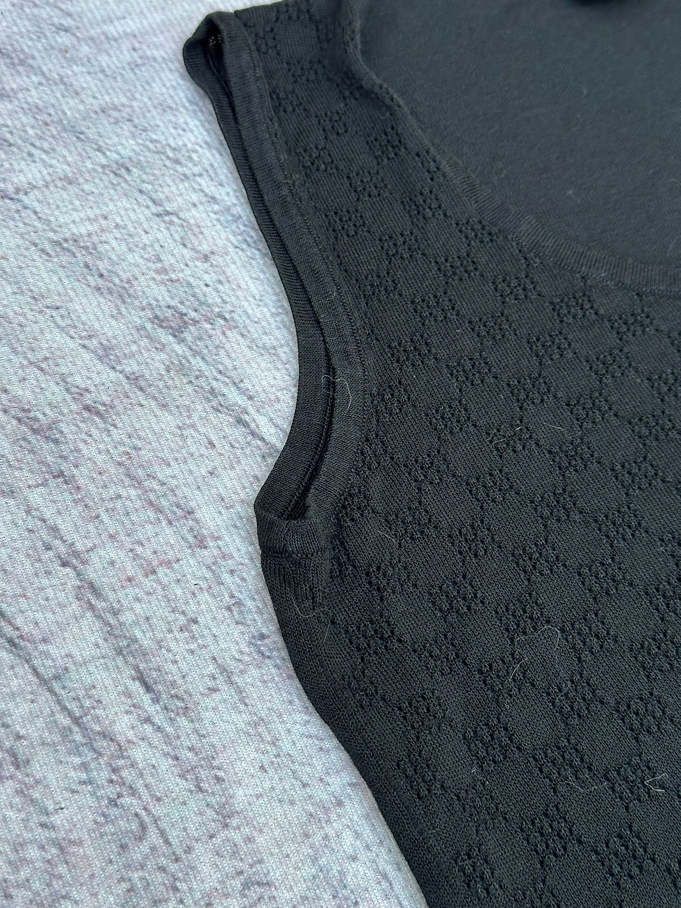 Thumbnail: Louis Vuitton Tank Top Damier Black Cotton Sleeveless Check size L