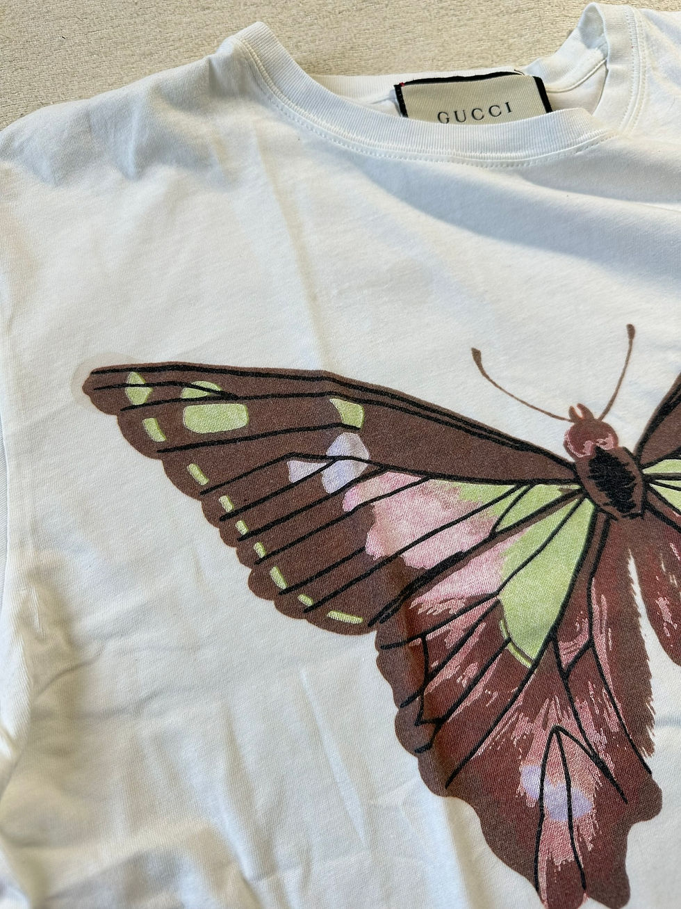 Miniatura: Gucci T-Shirt Kenneth Scott Butterfly Logo White size S-M