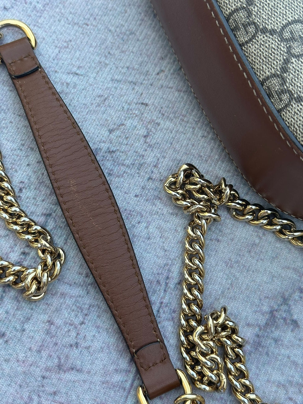 Thumbnail: Gucci Crossbody Chain Bag Supreme GG Monogram Butterflies Beige