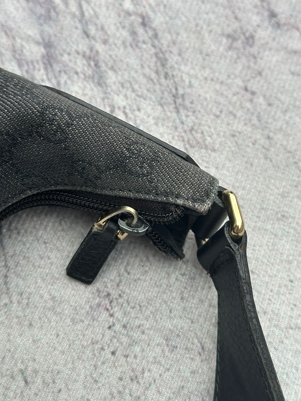 Miniatura: Gucci Hobo Reins Shoulder Bag GG Monogram Black Canvas