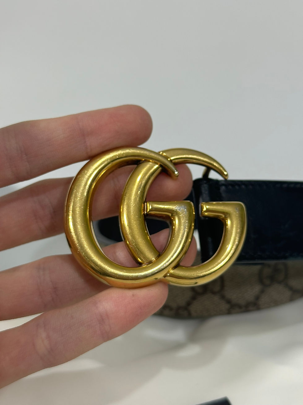 Miniatura: Pasek Gucci Marmont Supreme GG Monogram Beżowy rozmiar 80