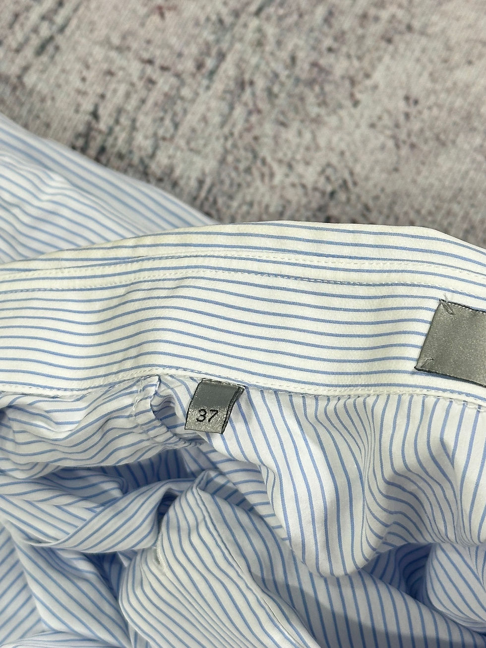 Thumbnail: Dior Shirt Striped Small Logo Paris Classic Light Blue size 37IT