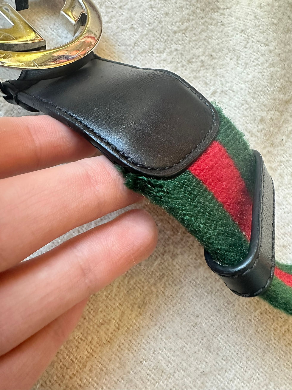 Thumbnail: Gucci Belt Web Green and Red Interlocking G Classic size 90/36