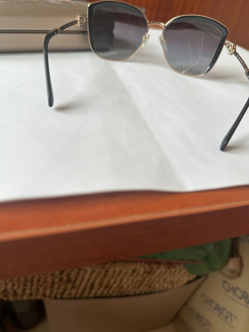 Thumbnail: Bvlgari Sunglasses Crystal Logo Gold and Black